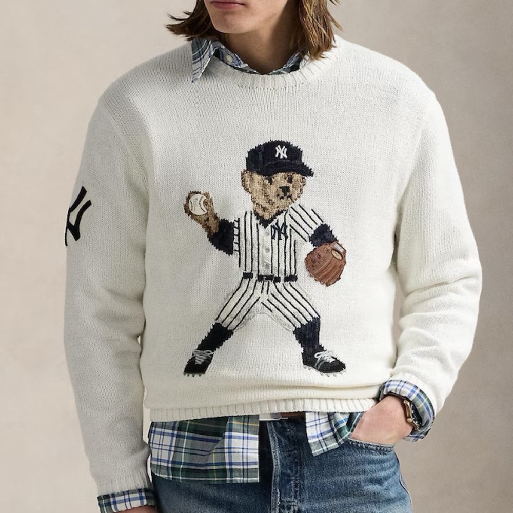 *NWT* Polo Ralph Lauren Men’s NY Yankees MLB Baseball Bear Sweater, Large